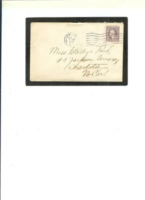 US ENTIRE #333   pmk 4-23-1918   New York Station 2, NY. to Charlotte, NC. - Image 1 of 2