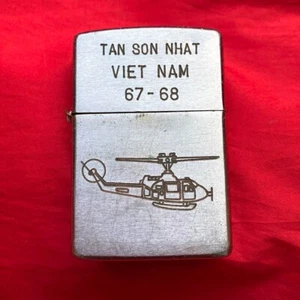 Accendino Zippo Vietnam 67-68 Vietnam Elicottero Raro Vintage Da Collezione - Foto 1 di 14