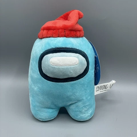 Among Us Blue Crewmate 8" w/ Red Beanie Series 2 Toy Plush NWT-Free Shipping Cover