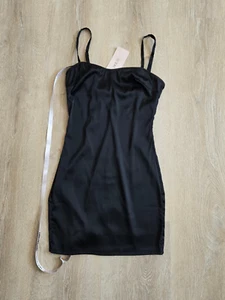 HOUSE OF CB Pedra Body-Con Satin Minidress Black Size XS LBD New With Tags - Picture 1 of 9
