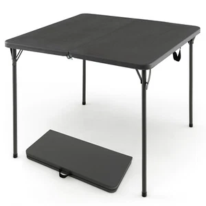 Portable HDPE Outdoor Picnic Dining Table Folding Camping Table w/ Handle Grey - Picture 1 of 7