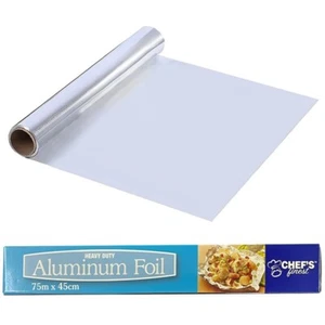 Rollo de papel de aluminio para catering para envolver alimentos calientes usado respaldo cocina 300 mm x 75 m - Imagen 1 de 6