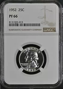 1952 Washington Quarter NGC PF66 Silver Proof Coin 25C - Picture 1 of 12