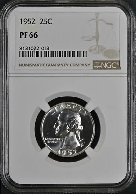 1952 Washington Quarter NGC PF66 Silver Proof Coin 25C - Image 1 of 4