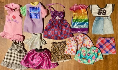 Curvy Barbie Doll Clothing 13 Pieces Skirts Dresses Tops Lot Mattel - Image 1 of 4