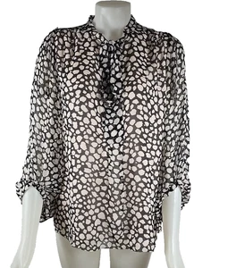 Neu mit Etikett - Diane von Furstenberg BAIRLY LOUCHE Seide schwarz nude Bindeoberteil Bluse Gr. 12 - Bild 1 von 7