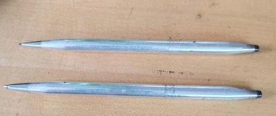 Juego de bolígrafos/lápices Cross vintage de plata de ley “rosas y funda” Foto 1 de 4