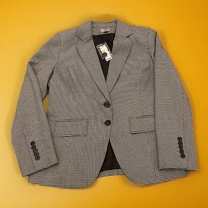 Worthington Women's 2 Button Front Jacket Blazer Sz 14P Petite Black/White NWT - Picture 1 of 17