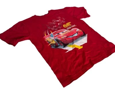 Disney Boys Cars Lightning McQueen Graphic Red Shirt Short Sleeve Size Medium - Image 1 of 3