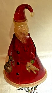Statuina Babbo Natale 11" Vintage Lucite Acrilico Stampato Vecchio Mondo - Foto 1 di 14