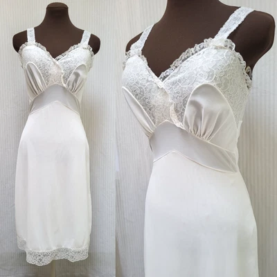 PIN-UP COMPLETO DE ENCAJE TRICOT DE NAILON BLANCO CHARMODE de colección - Talla 32 - Usado en excelente estado Foto 1 de 4