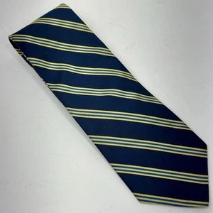 Brooks Brothers 346 HERRENKRAWATTE (reine SEIDE) HERGESTELLT IN DEN USA 59" blau gelb GESTREIFT - Bild 1 von 6