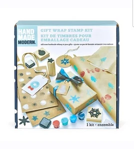 Gift Wrap Stamp Kit with Surprise Lot of Craft Supplies, Filled Box of Fun Items - Picture 1 of 2