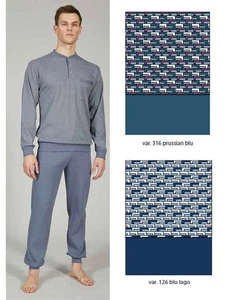 Pigiama uomo in jersey di cotone caldo con polsini Bip Bip 7212 - Picture 1 of 1