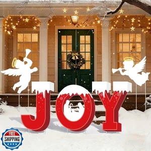 Aneco 5 Stück Weihnachtsfreude Krippe Hof Schilder mit Pfählen groß - Bild 1 von 5