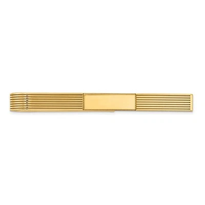 14k Yellow Gold Men's Grooved Engravable Tie Bar - Image 1 of 2