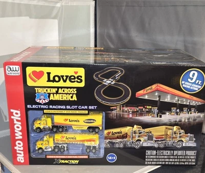 Auto World Loves Keep America Trucking HO Slot Car Set HTF Xtraction Ultra-G - Image 1 of 4