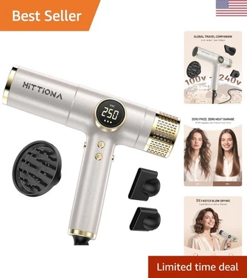 Secador de Pelo Iónico Ligero para Viajes - 2000W con Difusor, Regalo para Mujer Foto 1 de 4