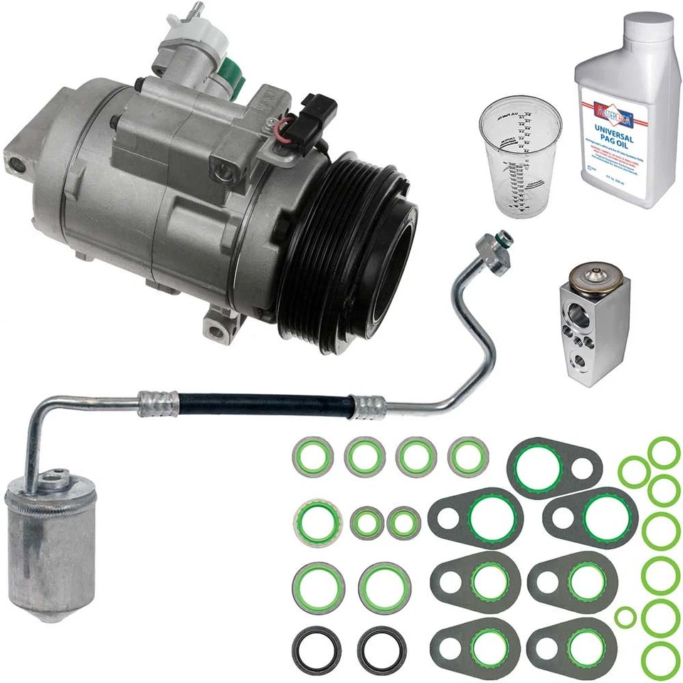 Compresor de aire acondicionado Omega para Ford Flex Taurus Lincoln MKT con kit de reparación de aire acondicionado TCP Foto 1 de 1