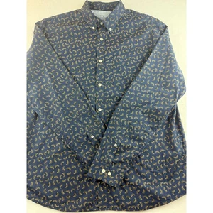 Banana Republic Luxe Poplin Shirt XL Banana Print Button Down Long Sleeve - Picture 1 of 10