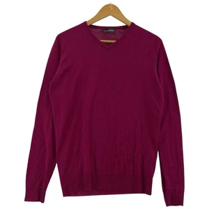 John Smedley Merino V-Neck Sweater Men’s S Purple 100% Wool Made in UK - Picture 1 of 5