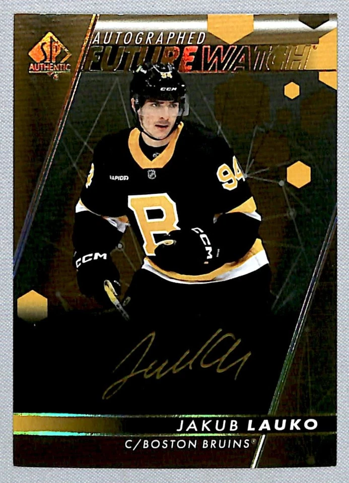 Jakub Lauko 2022-23 SP Authentic Future Watch Black & Gold Rookie Auto #155 - Image 1 of 2