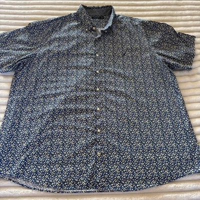 Nautica Mens Blue Floral Print Short Sleeve Button Up Shirt 3XL - Image 1 of 4