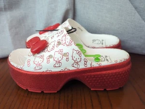 NEU Crocs Hello Kitty Stomp Slide rot weiß Damengröße 11 - Bild 1 von 7