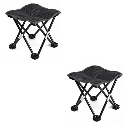  2 Count Kleiner Hocker Klappbar Klapphocker Tragbar Tragbarer Campinghocker - Bild 1 von 4
