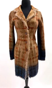 ADESI Cashmere Italy NWT $1195 Multicolor Ombre Print Coat Sweater Jacket Sz XS - Picture 1 of 7
