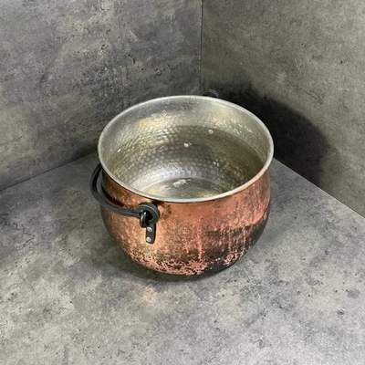 Topf aus Kupfer Kessel Kupfertopf rund Hexenkessel Feuerzangenbowle 5 Liter - Bild 1 von 4