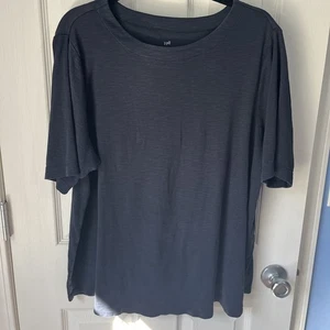J Jill Pima Slub Damen-T-Shirt mit Ellbogenärmeln 2X marineblau Pima-Baumwolle - Bild 1 von 14
