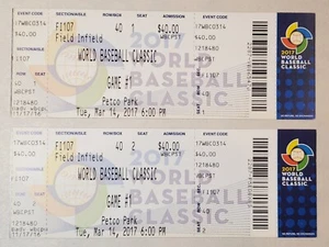 2017 World Baseball Classic Ticket Stub Dominican Republic Puerto Rico WBC GM #1 - Picture 1 of 2