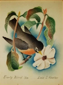 LOIS S. KEELER Original 1940 Theorem Print Original Airbrush Stencil Pastel WPA - Picture 1 of 5