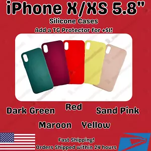 Colorful Slim Protective Silicone Case for iPhone X/XS 5.8" - Picture 1 of 6