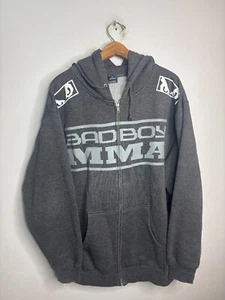 Vintage Badboy Mma Men's Hoodie Size Large Gray Full Zip 5950 - Picture 1 of 6