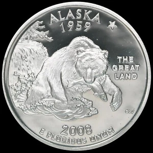 2008 S Alaska State Quarter Gem Proof Deep Cameo CN-Clad Coin - Picture 1 of 3