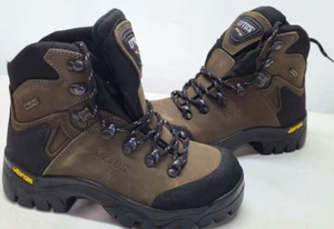 Lytos Men Sizes 4 Steel Toe Waterproof Hiking Boots Brown Vibram Sole - Picture 1 of 10