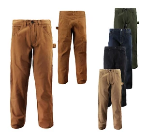 Men's Classic Fit Carpenter Work Jeans Hammer Loop Cotton Denim Pants - Picture 1 of 21