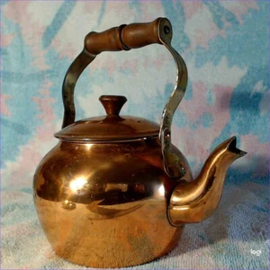 Vintage Small Copper Tea Pot Tagus Portugal Spain 5" Diameter - Picture 1 of 19