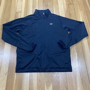 Under Armour Full Zip Sweater Jacket Women Size Small S Black Drop Pocket - Picture 1 of 10