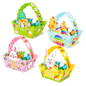 12Pcs Cute Bunny Rabbit Easter Gift Baskets Easter Chocolates & Eggs Boxes - Picture 1 of 9