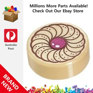Genuine LEGO™ Tan Round 1 x 1 with Cookie Magenta Tiles 98138 35381pb037 6139650 - Picture 1 of 2