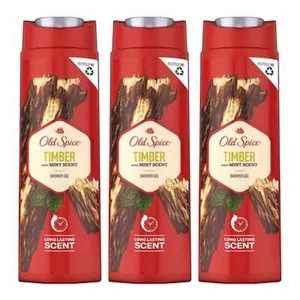 Old Spice Timber Mint Scent Shower Gel - Long Lasting Scent, 400ml (Pack of 3) - Picture 1 of 1