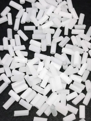 Tubo de vidrio vintage francés mate satinado blanco cuentas corneta 1/5" 4g BBT-69 Foto 1 de 4