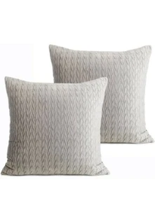 lulumulberry Gray Throw Pillow Covers Wrinkled Soft Square Velvet Decorative... - Picture 1 of 6