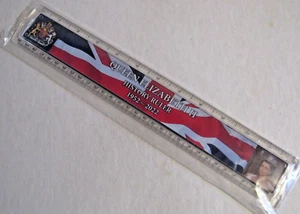 RULER PLASTIC 30cm QUEEN ELIZABETH II HISTORY TIMELINE 1952 - 2022 CROWN MOTHER - Picture 1 of 2