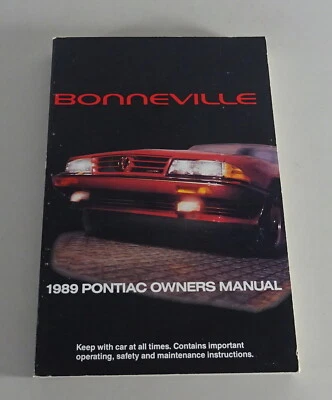 Manuale Dell'Utente / Manuale Pontiac Bonneville Anno 1989 - Immagine 1 di 2