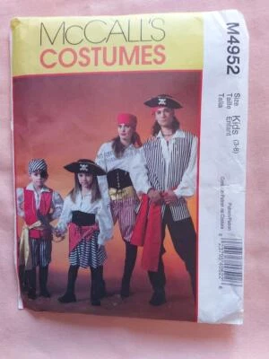 McCalls 4952 Child's Pirate Costume Pattern Size 3-8 - Image 1 of 2