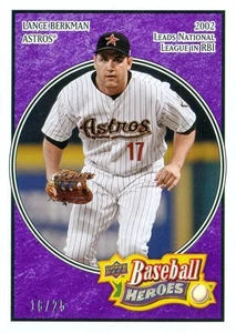 2008 Upper Deck Baseball Heroes #74 Lance Berkman - Purple Parallel SP/RARE 16/25 - Bild 1 von 2